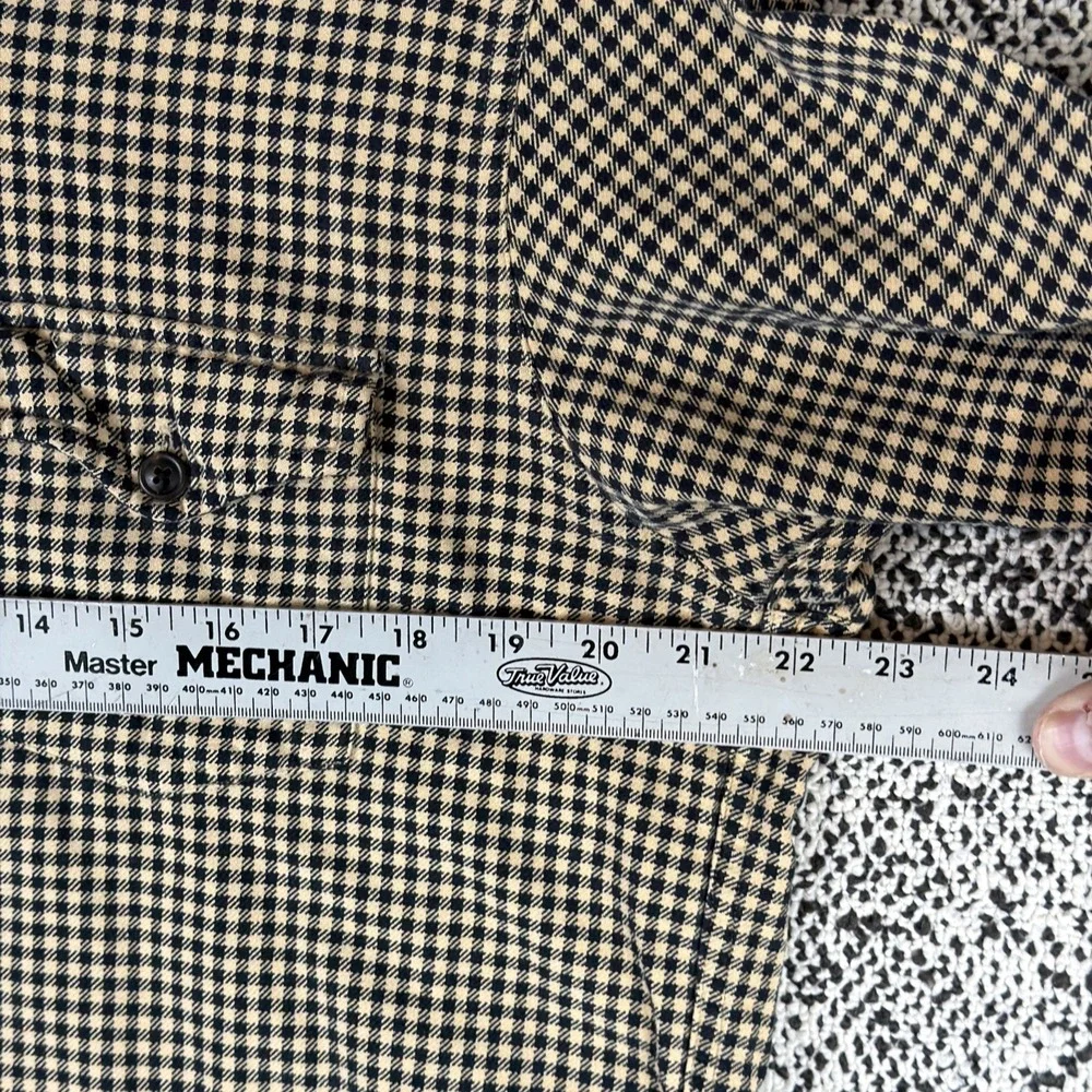 Vintage Polo Ralph Lauren Flannel Shirt Mens Large Yellow‎ Gingham Elbow Pads